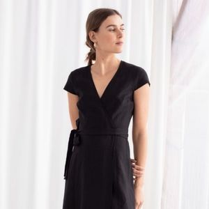 & Other Stories Linen Midi Wrap Dress